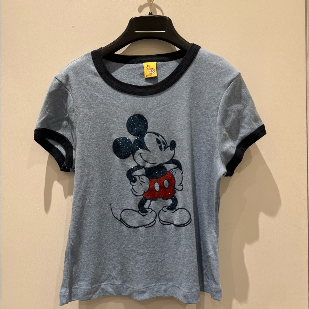 stage 28 vintage mickey mouse glitter tshirt